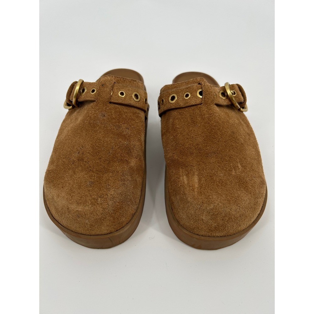 Rag & Bone Ansley Suede Platform Clogs Brown Buckle Mules Lug Sole Womens SZ 8 - Picture 8 of 16